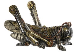 DKD Home Decor Figura de Resina Saltamontes Gris y Multicolor 24x13x13 cm