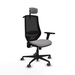 PIQUERAS Y CRESPO Silla de oficina Mardos con Mecanismo Sincro, Gris y Negro