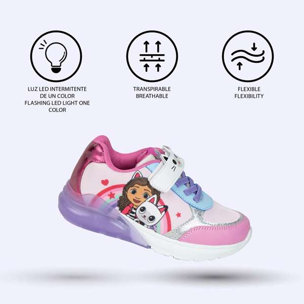 Cerdá Zapatillas Deportivas de Niña Gabby's Dollhouse con Luces Suela TPR Rosa Talla 30
