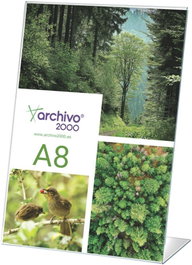 ARCHIVO 2000 Expositor de sobremesa forma L A8 vertical 35x55x75mm