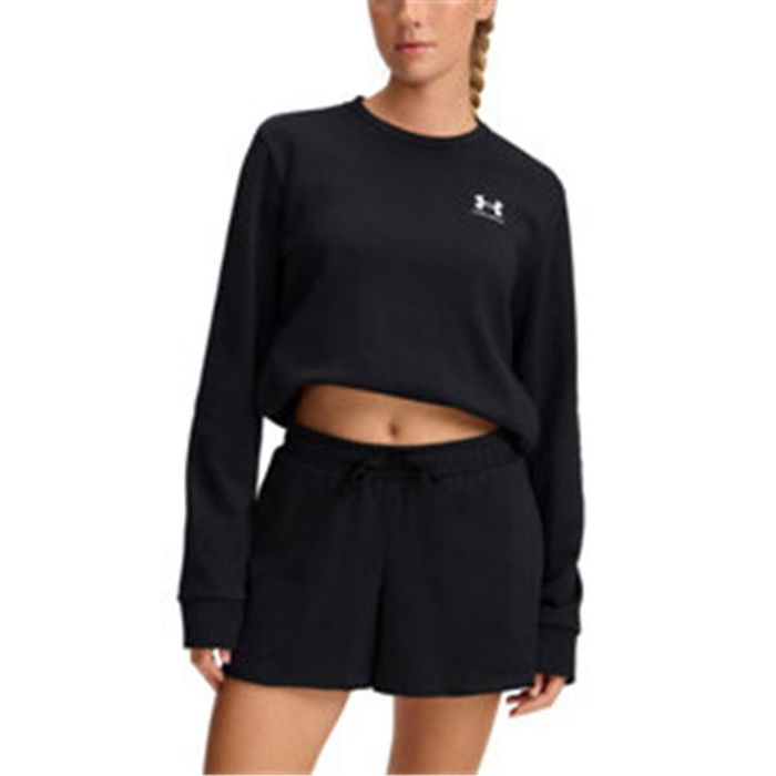 Sudadera sin Capucha Mujer Under Armour Rival Terry Crew Negro L Sudadera sin Capucha Mujer Under Armour Rival Terry Crew Negro L