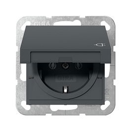 GIRA 445428 SCHUKO KD System 55 Anthrazit Enchufe Schuko 1 Tapa Abatible 29 mm