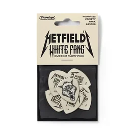 Dunlop Hetfield's White Fang Custom Flow Pack de 6 Púas para Guitarra - 0.73mm, 0.88mm, 1.0mm, 1.14mm, 1.4mm - Variado