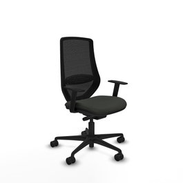 PIQUERAS Y CRESPO Silla de oficina Mardos con mecanismo Sincro/Traslack en Negro
