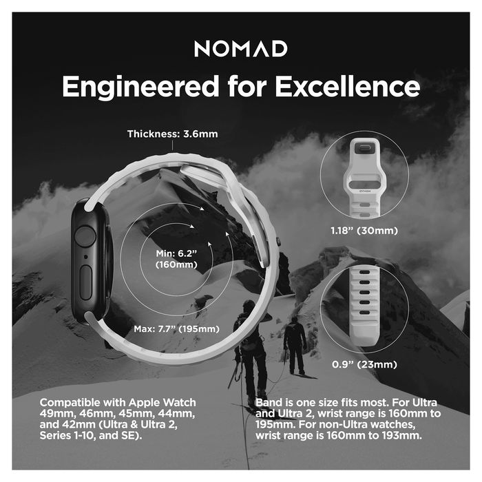 Nomad Sport Band 42/44/45/49mm Lunar Gray - Pulsera Deportiva para Apple Watch Nomad Sport Band 42/44/45/49mm Lunar Gray - Pulsera Deportiva para Apple Watch
