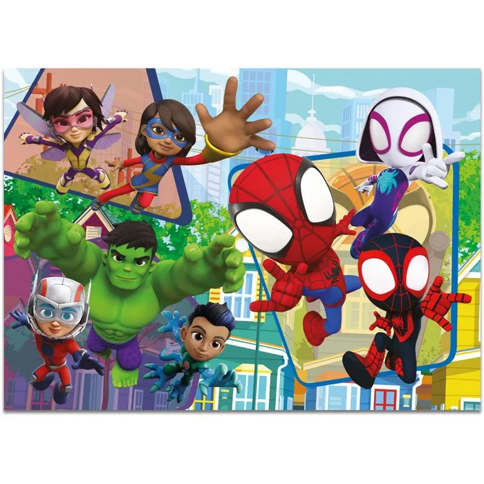 Liscianigiochi Rompecabezas MaxiFloor Doble Cara Spidey, 2 Puzzles de 48 Piezas, A partir de 4 años