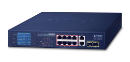 Planet GSD-1222VHP Switch 8 Puertos PoE Gigabit 10/100/1000T 802.3at, 2 TP 10/100/1000T 24Gbps 18Mpps
