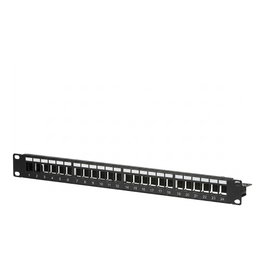 EFB Elektronik Patchpanel 24 puertos 19 pulgadas 1HE negro sin Keystone de 48,26cm