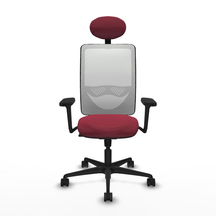 PIQUERAS Y CRESPO Silla de oficina Zulema con mecanismo Sincro, Granate y Blanco PIQUERAS Y CRESPO Silla de oficina Zulema con mecanismo Sincro, Granate y Blanco