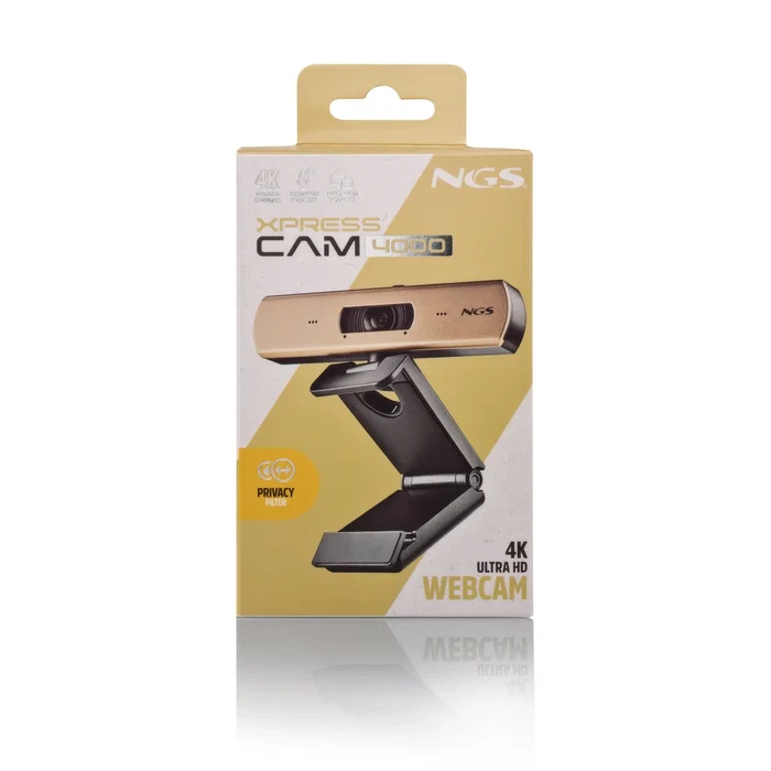 NGS XpressCam 4000 Webcam 4K Ultra HD 12 MP Negro, Oro