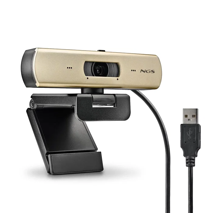 NGS XpressCam 4000 Webcam 4K Ultra HD 12 MP Negro, Oro