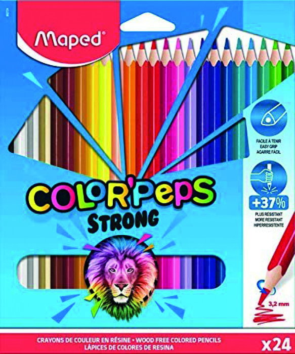 Maped Color'Peps Strong Estuche de 24 Lápices de Colores Surtidos de Resina