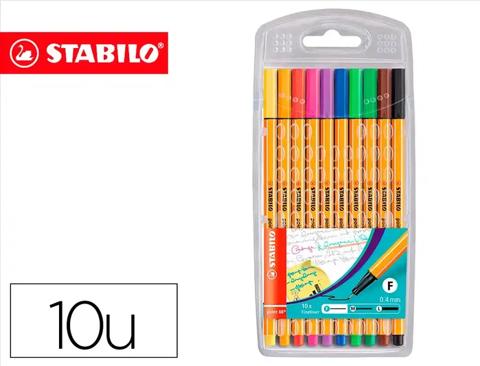 Stabilo Point 88 Estuche de 10 Rotuladores Colores Surtidos Stabilo Point 88 Estuche de 10 Rotuladores Colores Surtidos