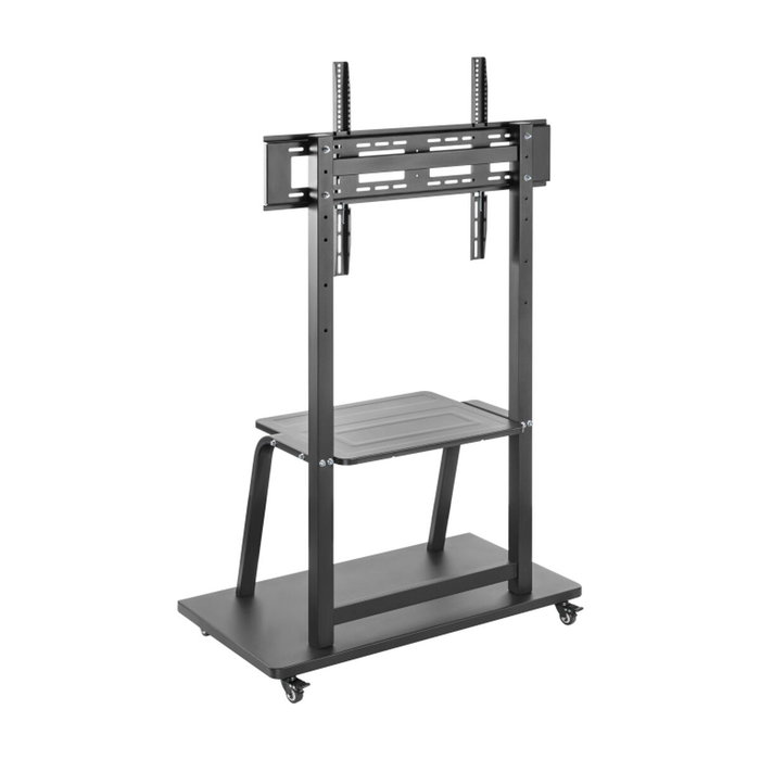 Aisens Soporte de Suelo ECO FT100E-231 con Ruedas y Bandeja DVD, Negro