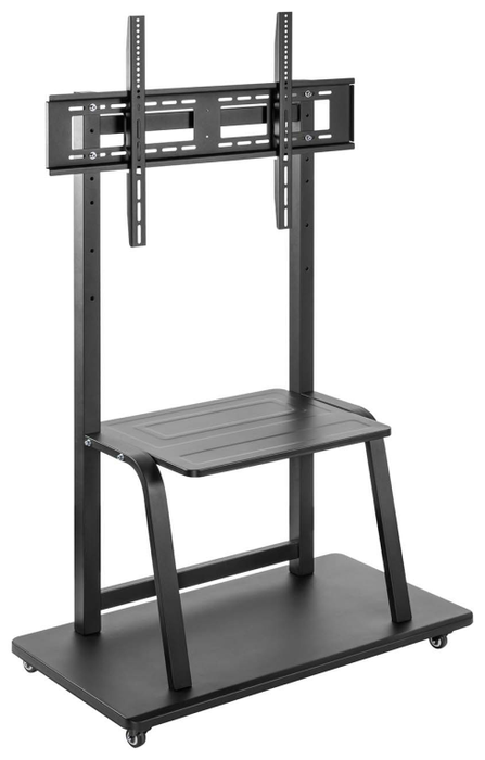 Aisens Soporte de Suelo ECO FT100E-231 con Ruedas y Bandeja DVD, Negro