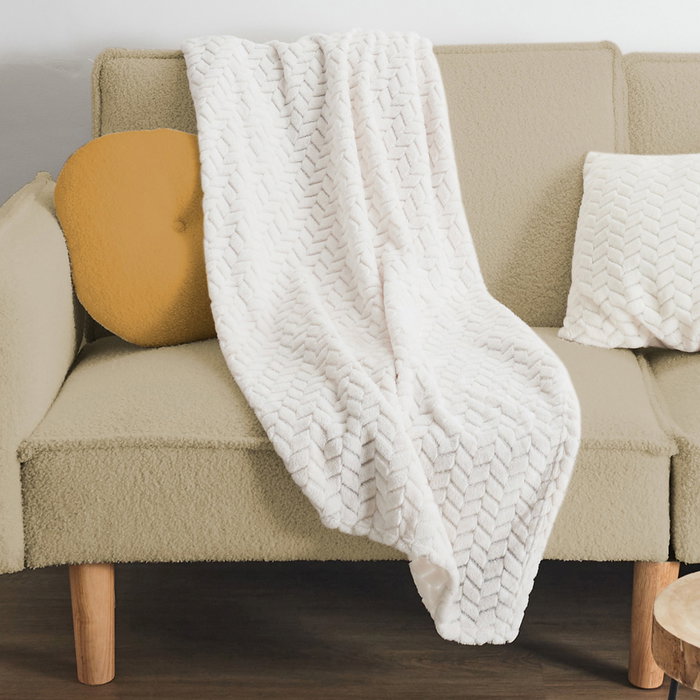 Home Deco Factory Manta Crema Chevron 120x150 cm