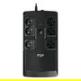 FSP NanoFit 800 - SAI/UPS 800VA 480W Offline, 6 Tomas Schuko, Pantalla LCD, Protección RJ45 y USB, Negro