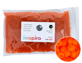 Innspiro Rocalla de Vidrio Redonda Glaseado Naranja 3,8mm 500g