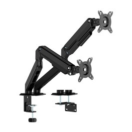 Aisens Soporte de Mesa con Contrapeso para 2 Monitores DT32TSR-451, Giratorio e Inclinable hasta 9kg VESA 100x100 Negro