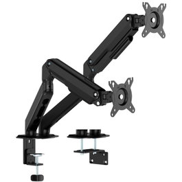 Aisens Soporte de Mesa con Contrapeso para 2 Monitores DT32TSR-451, Giratorio e Inclinable hasta 9kg VESA 100x100 Negro