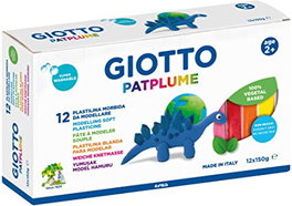 GIOTTO Estuche de 12 Pastillas Patplume Colores Surtidos 150g
