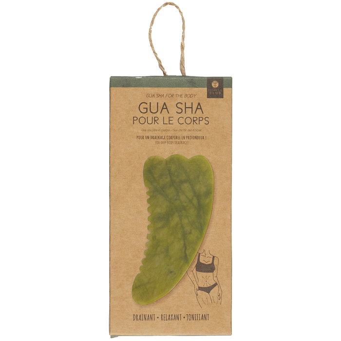 Cosmetic Club Masajeador Corporal Gua Sha Jade Drenante Relajante Tonificante Reafirmante 14x7 cm