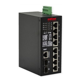 ROLINE Industrial Gigabit Switch, 10 Puertos, 8 PoE+ Smart Managed, 240W de Potencia, L2, Interruptor de Red Negra, 21.13.1131