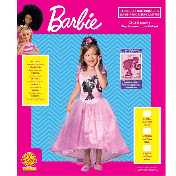 Rubies Disfraz infantil Barbie Princesa talla M (5/6 Años) màu Rosa