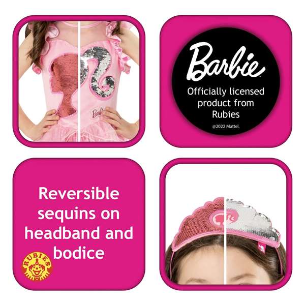 Rubies Disfraz infantil Barbie Princesa talla M (5/6 Años) màu Rosa