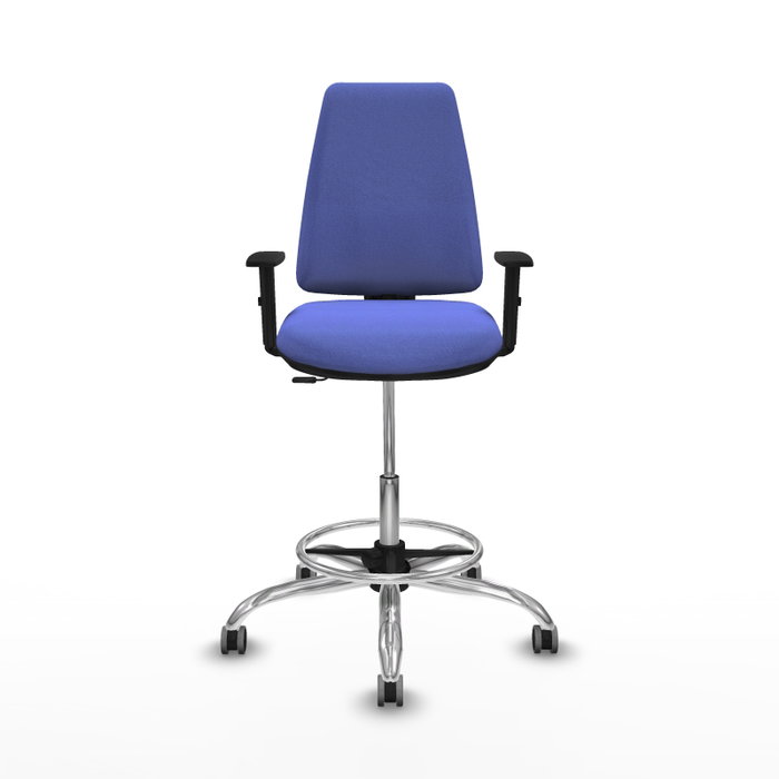 PIQUERAS Y CRESPO Taburete Elche CP Bali azul claro con brazos 1D