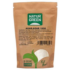 Naturgreen Agar-Agar Bio 100 G, Polvo Vegetal para Gelatinas y Postres, Ecológico y Vegano