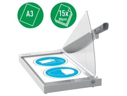 Leitz Precision Office A3 Guillotina de Palanca con Base de Cristal