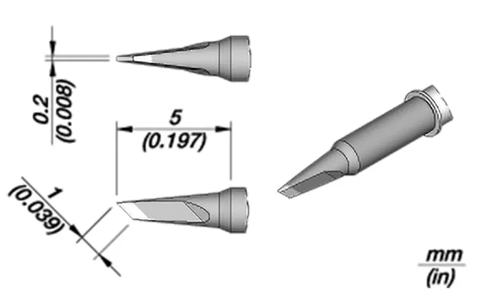 JBC TOOLS Punta de soldadura tipo cuchillo Nano 1x0,2mm