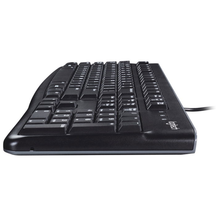 Logitech K120 - Teclado USB de Perfil Bajo, Distribución AZERTY en Francés, Negro, Teclado numérico, Resistente a Salpicaduras