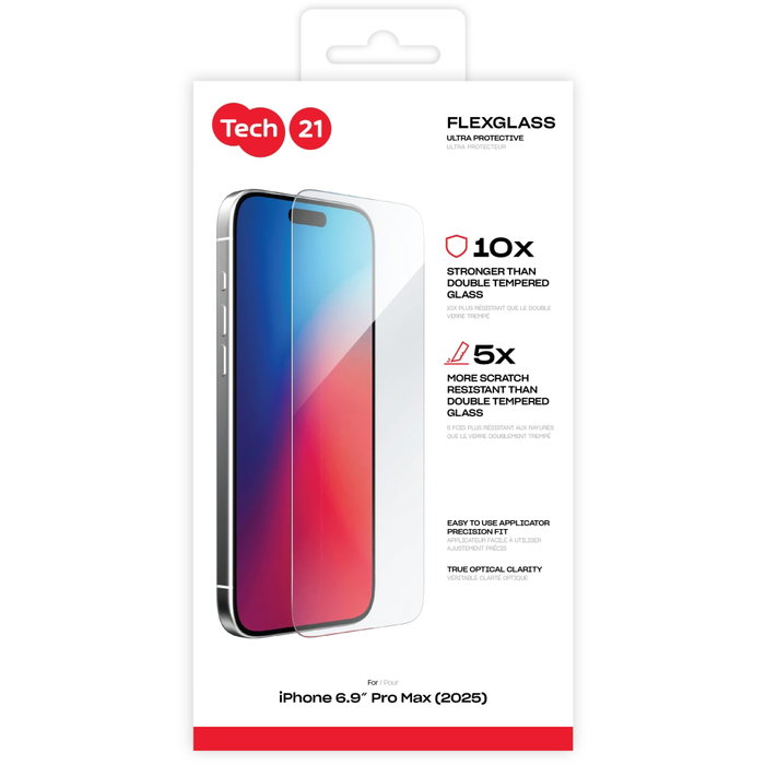 Tech21 FlexGlass Ultra Clear para iPhone 17 Pro Max Tech21 FlexGlass Ultra Clear para iPhone 17 Pro Max