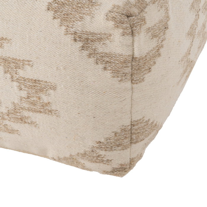 Puf Blanco Natural Lana-Algodón 80 X 80 X 40 cm