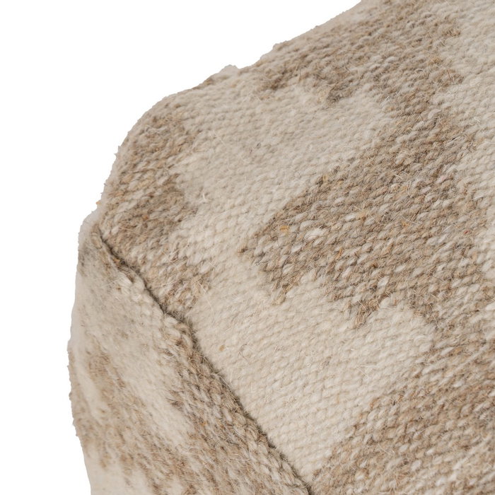 Puf Blanco Natural Lana-Algodón 80 X 80 X 40 cm