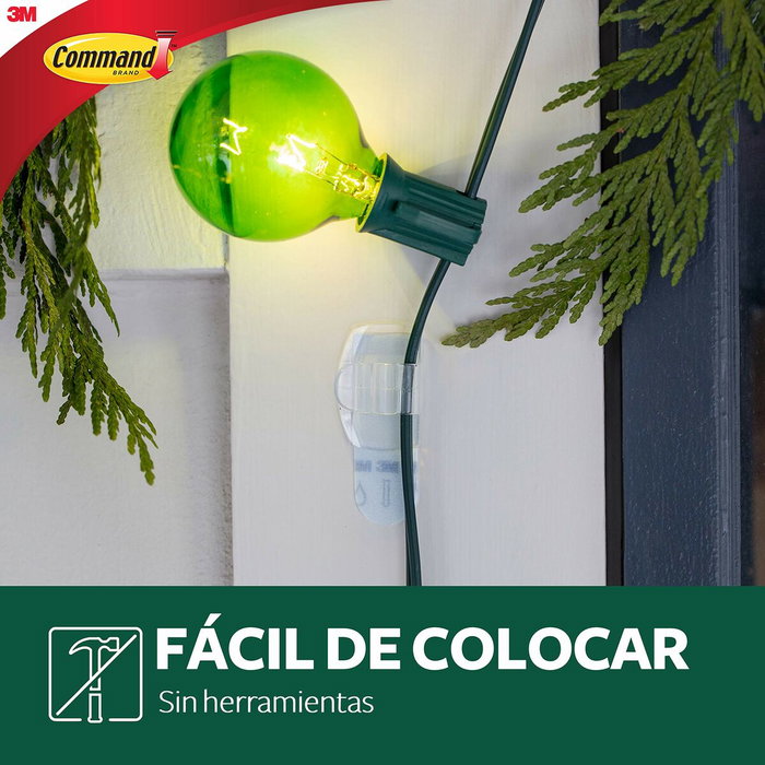 3M Command mini gancho para luces exterior transparente (8 uds + 10 tiras) 3M Command mini gancho para luces exterior transparente (8 uds + 10 tiras)