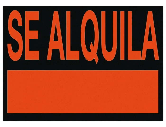 Archivo 2000 Cartel Plástico 'Se Alquila' Rojo Fluorescente 700x500 mm Polipropileno Serigrafiado Fotoluminiscente