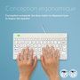 R-Go Tools Teclado Ergonómico R-Go Compact Break, AZERTY (BE), Cableado, Blanco, Software de Descanso Integrado
