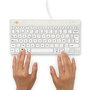 R-Go Tools Teclado Ergonómico R-Go Compact Break, AZERTY (BE), Cableado, Blanco, Software de Descanso Integrado