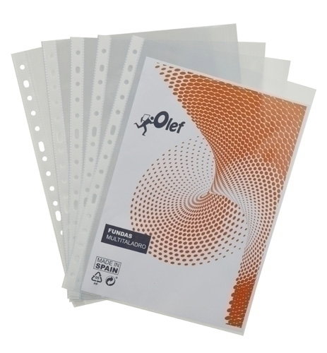Funda Multitaladro Olef Pp 90Μ Cristal Liso A4 16 Tal.Rfzo. Paquete De 100 Funda Multitaladro Olef Pp 90Μ Cristal Liso A4 16 Tal.Rfzo. Paquete De 100