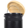 Je cherche une Idee Juego de 2 Cubos de Basura o Papelera con Pedal y Cubo Extraíble, 12 L y 3 L, Metal y Bambú, Negro