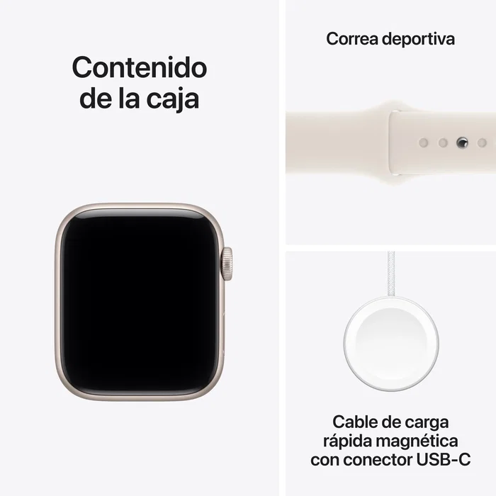 Apple Watch SE 3 GPS 44mm Aluminio Blanco Estrella Correa M/L