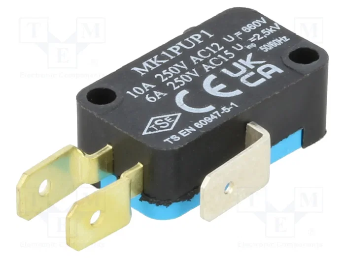 EMAS Microconmutador SNAP ACTION SPDT 6A/250VAC sin palanca EMAS Microconmutador SNAP ACTION SPDT 6A/250VAC sin palanca