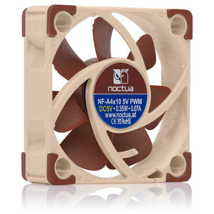Noctua NF-A4x10 5V PWM - Ventilador para Carcasa de PC de 40 mm, Flujo de Aire 8.9 m3/h, 1000-5000 RPM, Bajo Ruido 19.6 dB