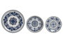 DKD Home Decor Set de Vajilla de Porcelana 18 Piezas Etnica Azul