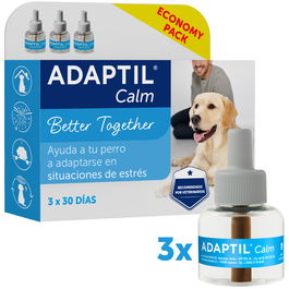 Adaptil Calm 3 Pack - Recambio 3x48ml para Perros, Difusor Ambiental