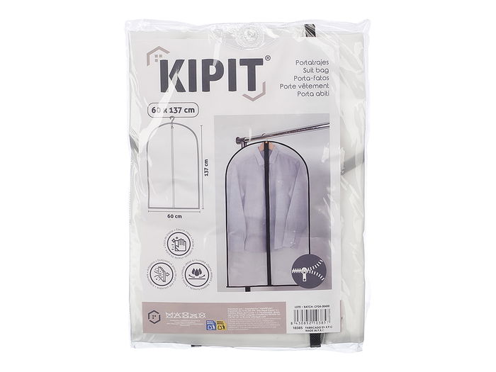 Kipit Funda Portatrajes 60 x 137 cm Blanca (Set de 24)