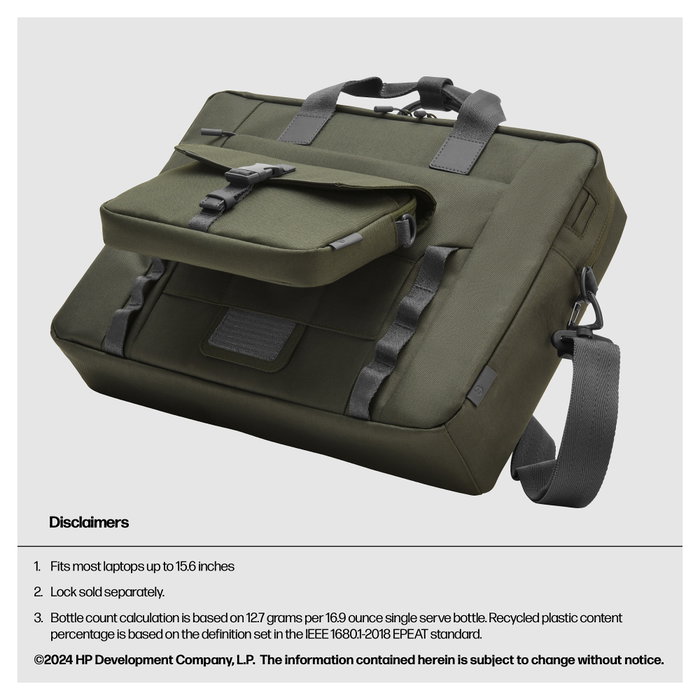HP Bolsa Modular para Portátil de 15,6 Pulgadas - Verde y Gris